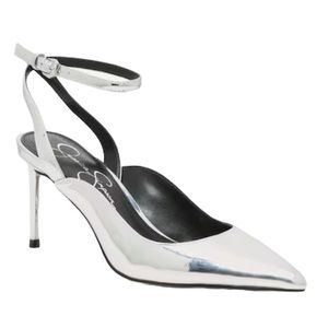 NWOT! Jessica Simpson Chrome Silver Mirror Metallic Sanjeet Pump | Size 9.5